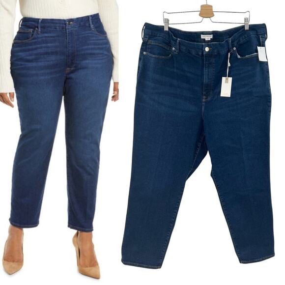 Good American Always‎ Fits Good Classic Jeans Stretch Blue 822 Plus Size 28-32 - Picture 1 of 16